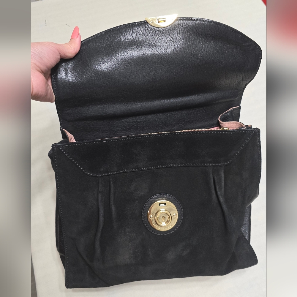Marc Jacobs Black Suede Top-Handle Shoulder Bag - Picture 10 of 17
